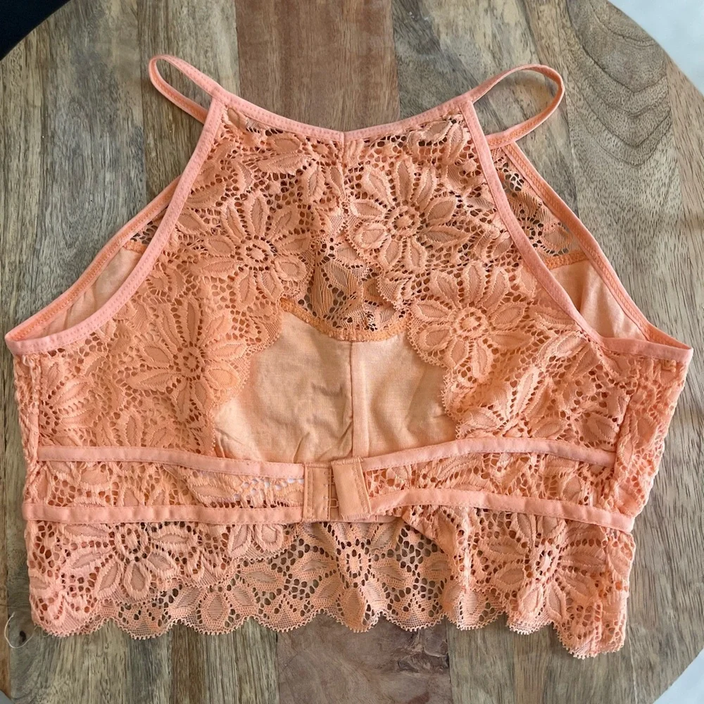 Zenana Peach/Orange Lace Bralette NWOT Medium - Picture 5 of 8